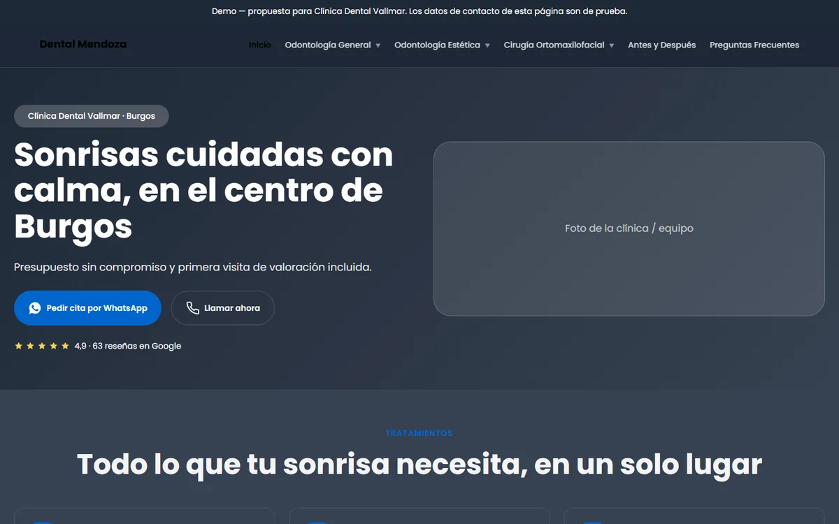 Demo Vallmar — página de inicio